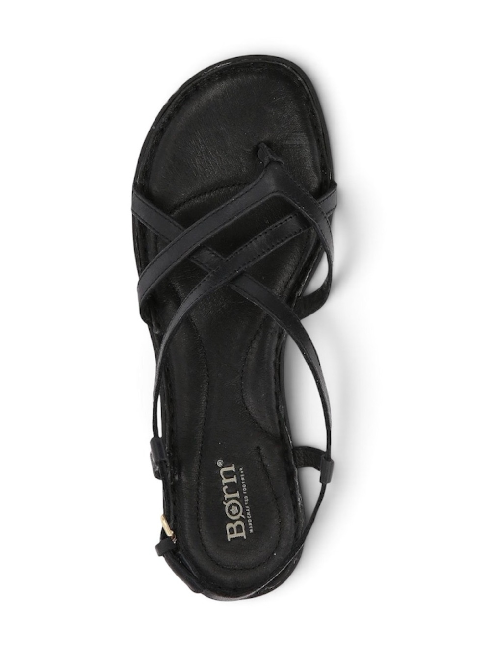 Born Mai Leather Asymmetrical Strappy Sandal in Black Sz 9